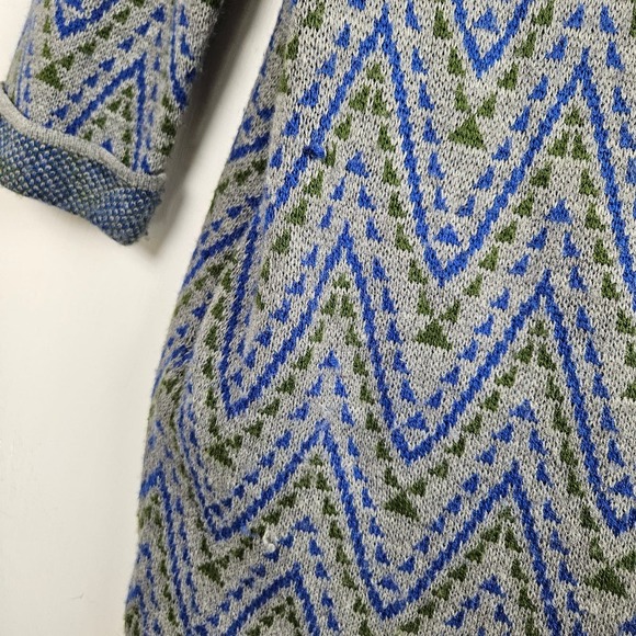 Hannah Diamond Boho Print Open Front Cardigan Sweater XL Grey - Picture 4 of 8